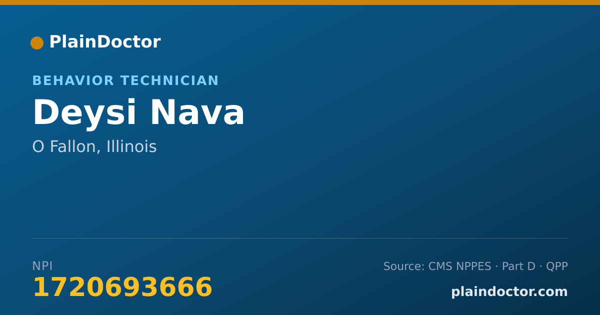 Shareable card for Deysi Nava - Behavior Technician, O Fallon, IL