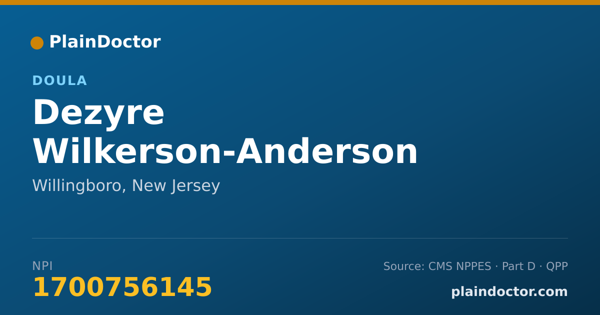 Shareable card for Dezyre Wilkerson-Anderson - Doula, Willingboro, NJ