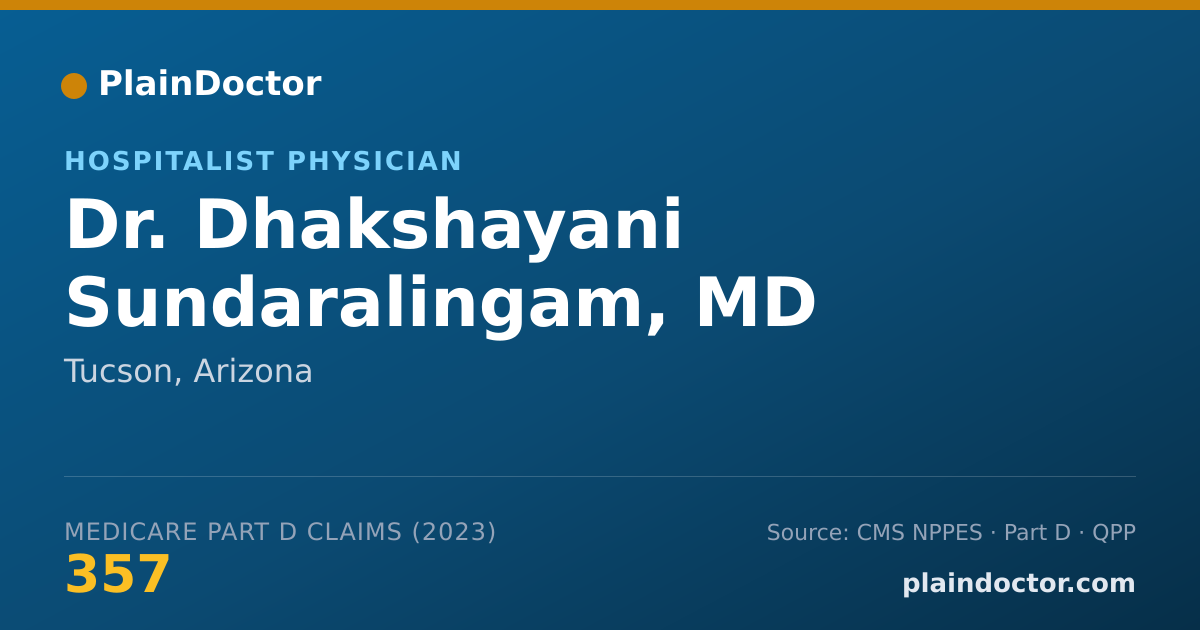 Shareable card for Dhakshayani Sundaralingam, MD - Hospitalist Physician, Tucson, AZ