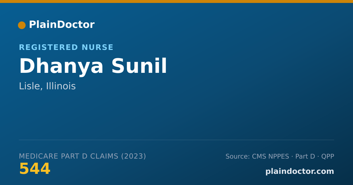 Shareable card for Dhanya Sunil - Registered Nurse, Lisle, IL