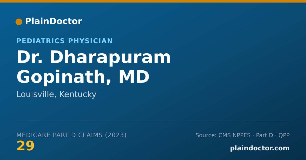 Shareable card for Dharapuram Gopinath, MD - Pediatrics Physician, Louisville, KY