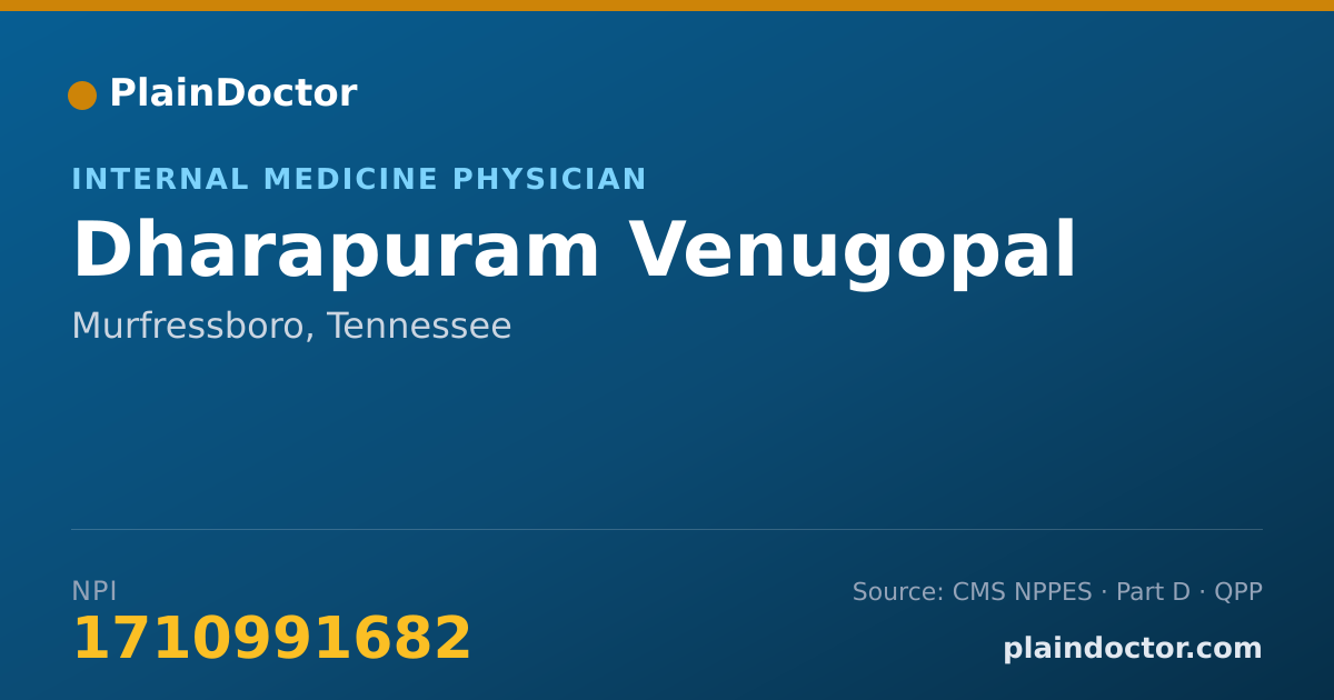 Shareable card for Dharapuram Venugopal - Internal Medicine Physician, Murfressboro, TN