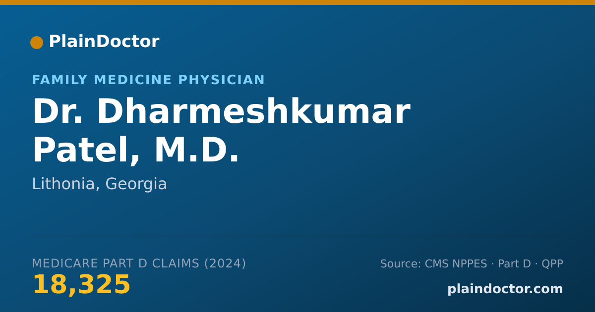 Shareable card for Dharmeshkumar Patel, M.D. - Family Medicine Physician, Lithonia, GA