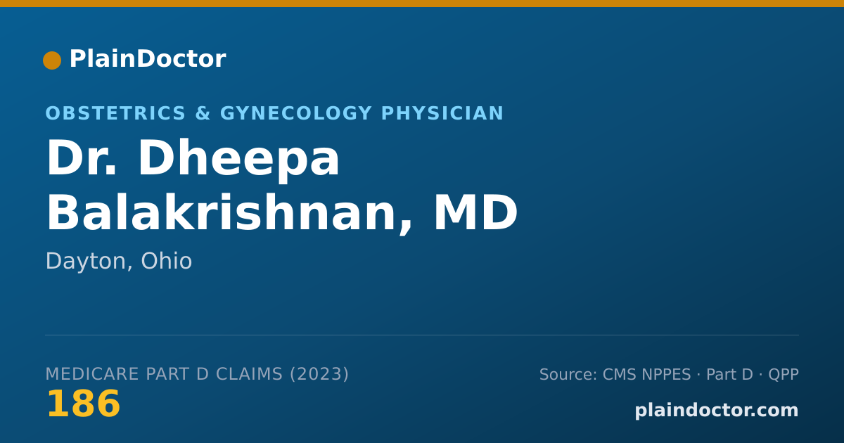 Shareable card for Dheepa Balakrishnan, MD - Obstetrics & Gynecology Physician, Dayton, OH