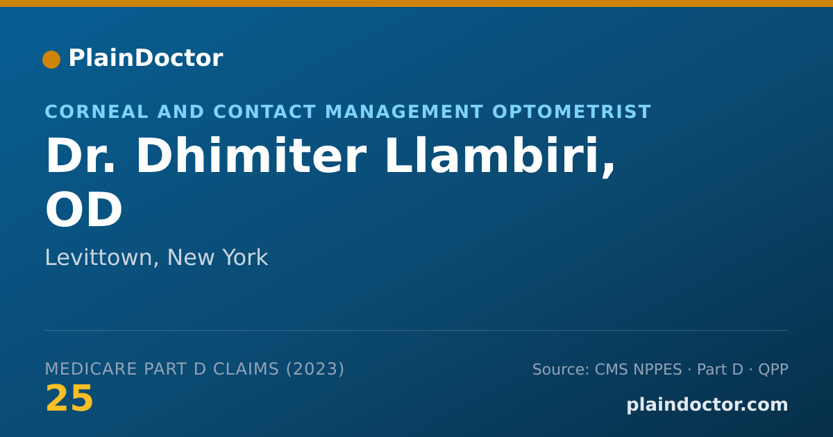 Shareable card for Dhimiter Llambiri, OD - Corneal and Contact Management Optometrist, Levittown, NY