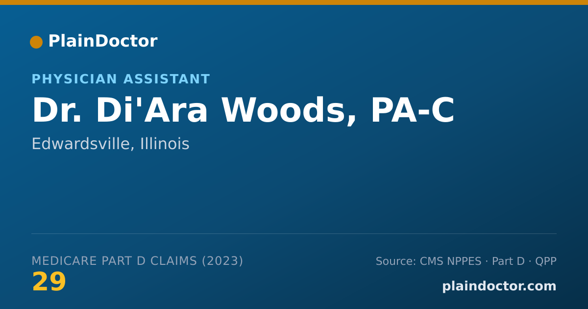 Shareable card for Di'Ara Woods, PA-C - Physician Assistant, Edwardsville, IL