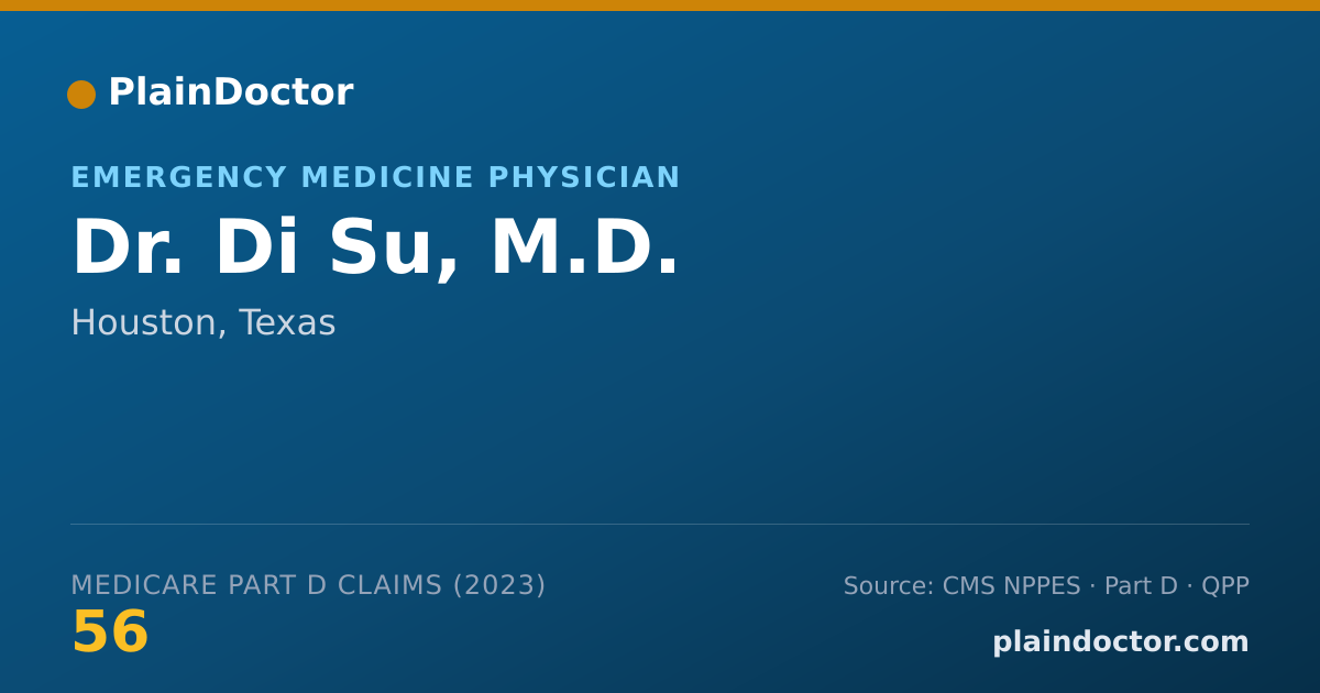 Shareable card for Di Su, M.D. - Emergency Medicine Physician, Houston, TX