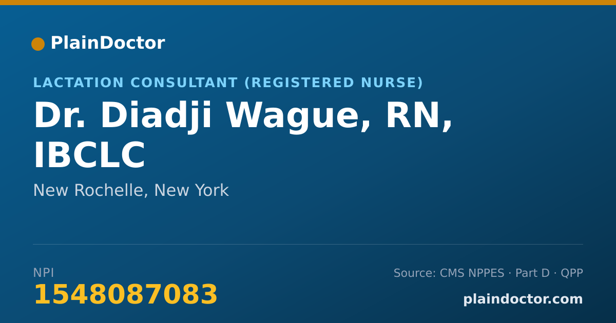 Shareable card for Diadji Wague, RN, IBCLC - Lactation Consultant (Registered Nurse), New Rochelle, NY