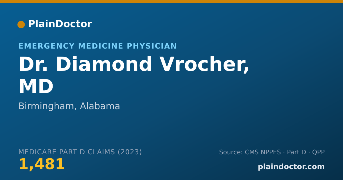Shareable card for Diamond Vrocher, MD - Emergency Medicine Physician, Birmingham, AL