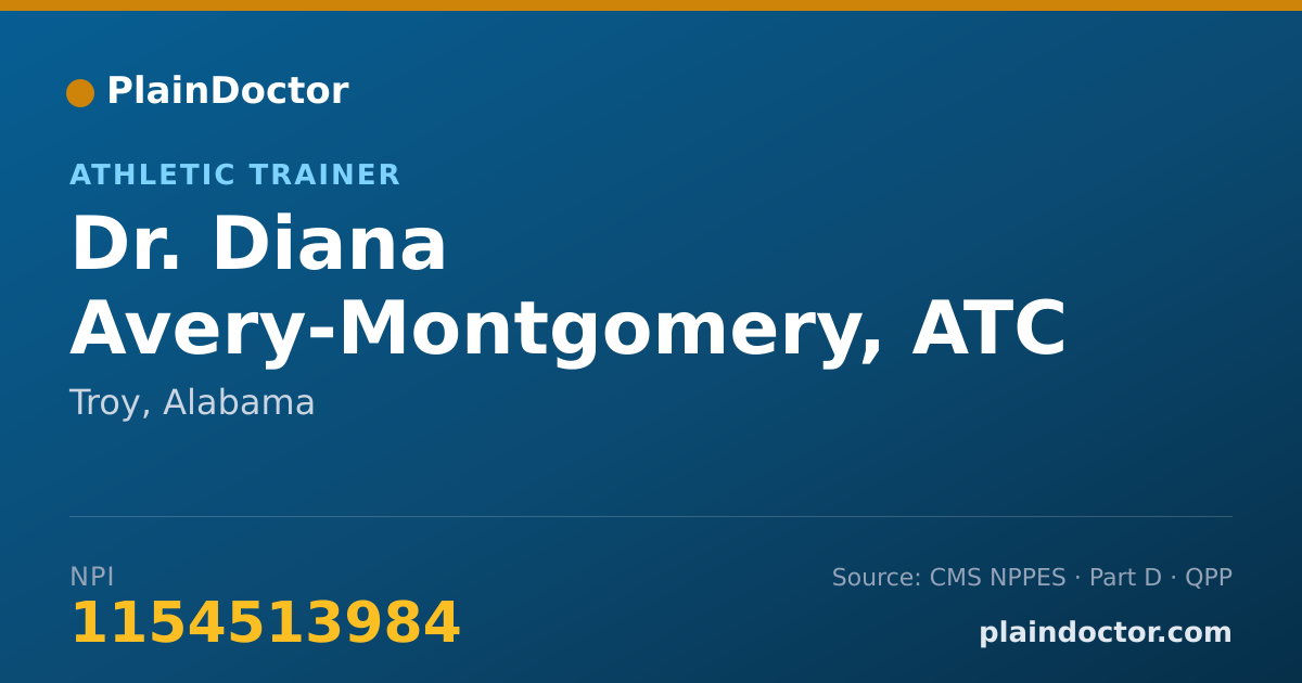 Shareable card for Diana Avery-Montgomery, ATC - Athletic Trainer, Troy, AL