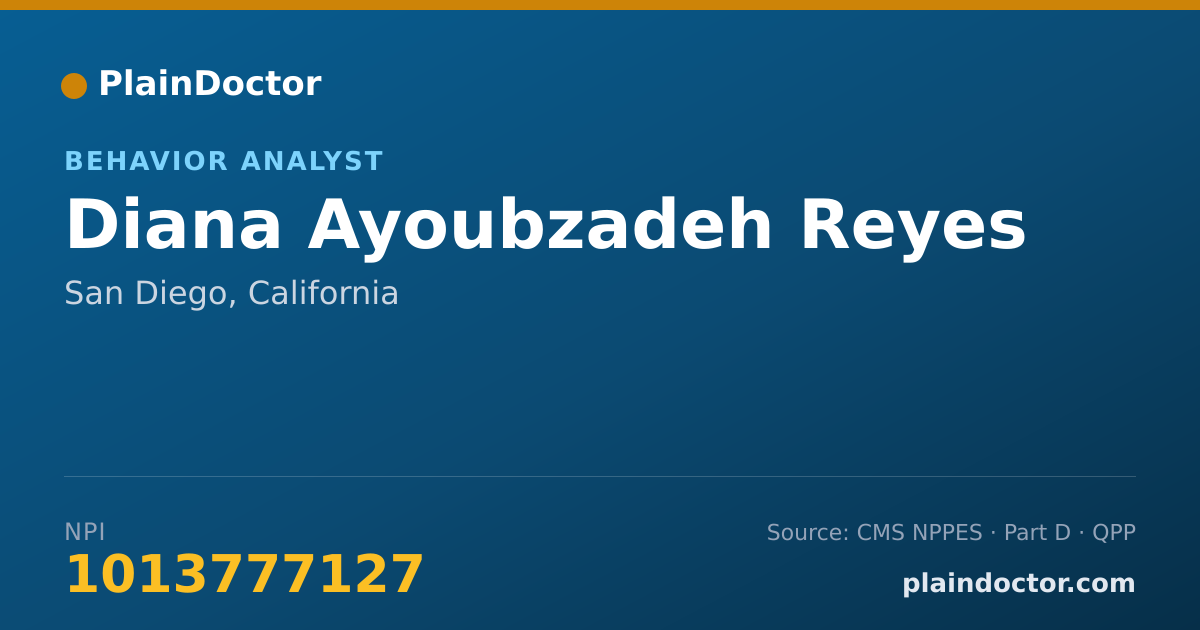 Shareable card for Diana Ayoubzadeh Reyes - Behavior Analyst, San Diego, CA