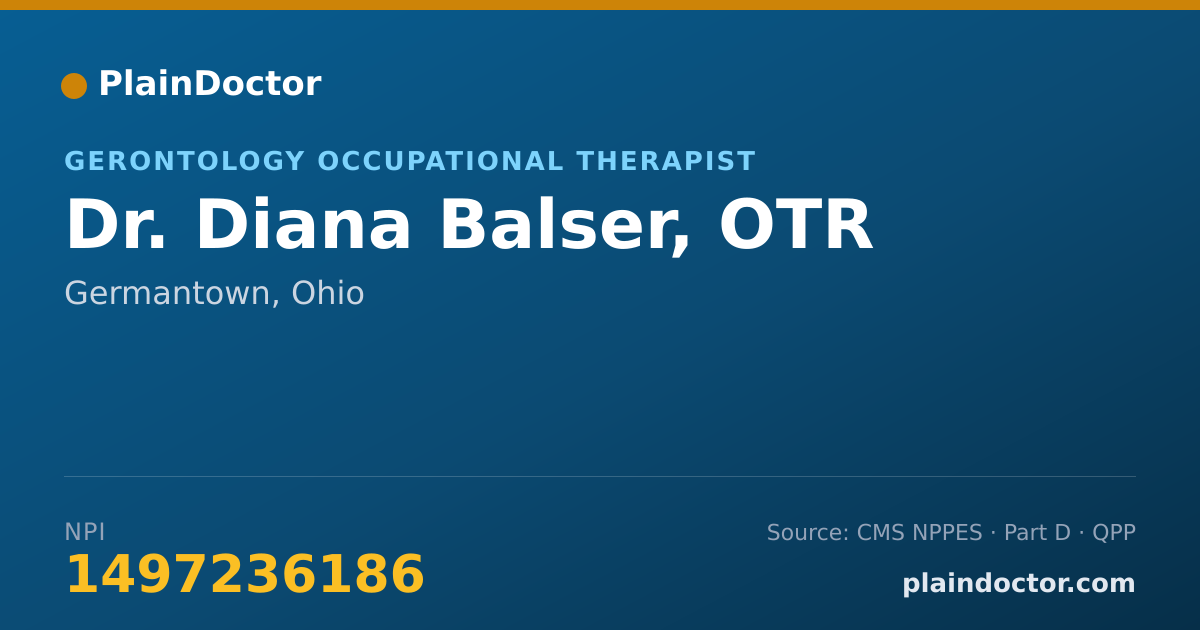 Shareable card for Diana Balser, OTR - Gerontology Occupational Therapist, Germantown, OH