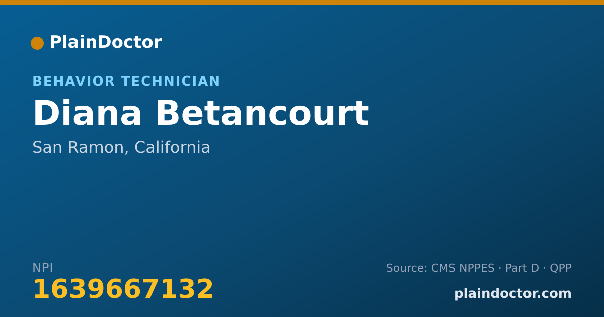 Shareable card for Diana Betancourt - Behavior Technician, San Ramon, CA