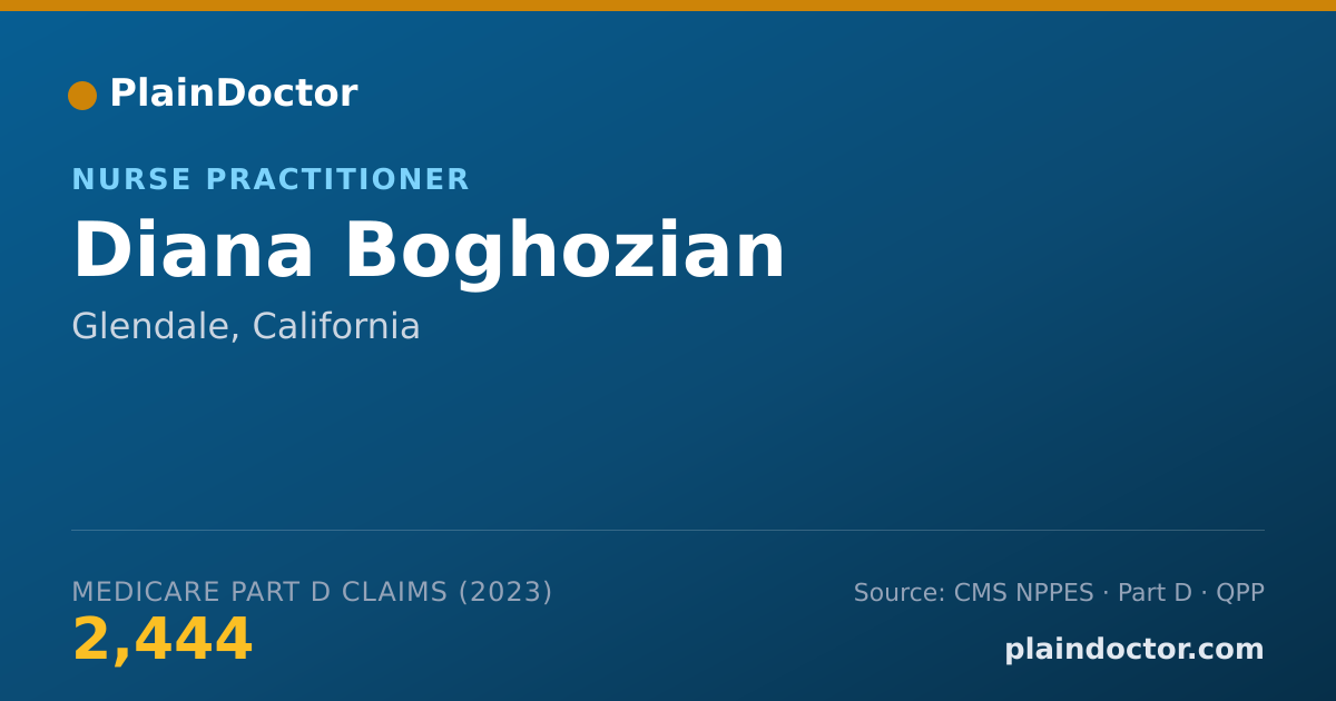 Shareable card for Diana Boghozian - Nurse Practitioner, Glendale, CA