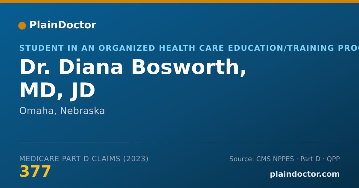 Shareable card for Diana Bosworth, MD, JD - Student in an Organized Health Care Education/Training Program, Omaha, NE