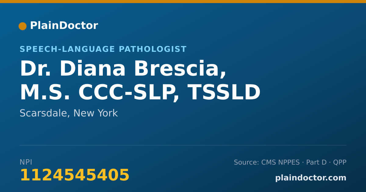 Shareable card for Diana Brescia, M.S. CCC-SLP, TSSLD - Speech-Language Pathologist, Scarsdale, NY