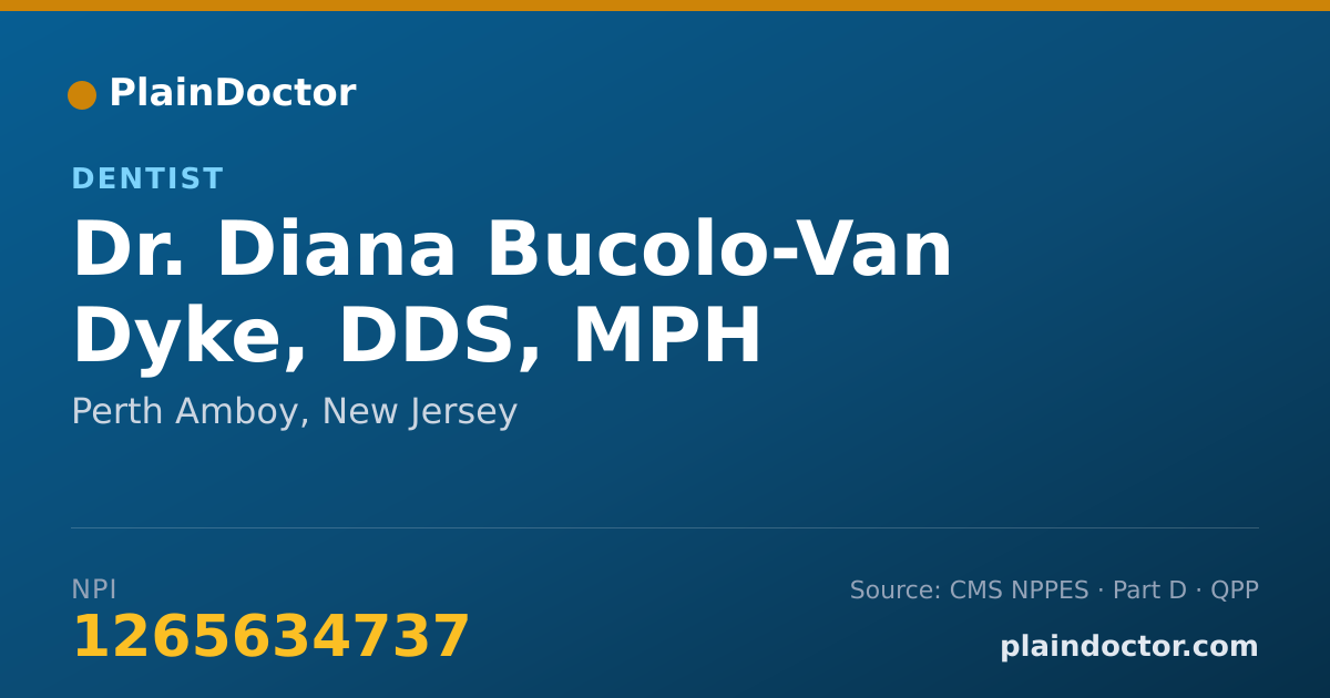 Shareable card for Diana Bucolo-Van Dyke, DDS, MPH - Dentist, Perth Amboy, NJ