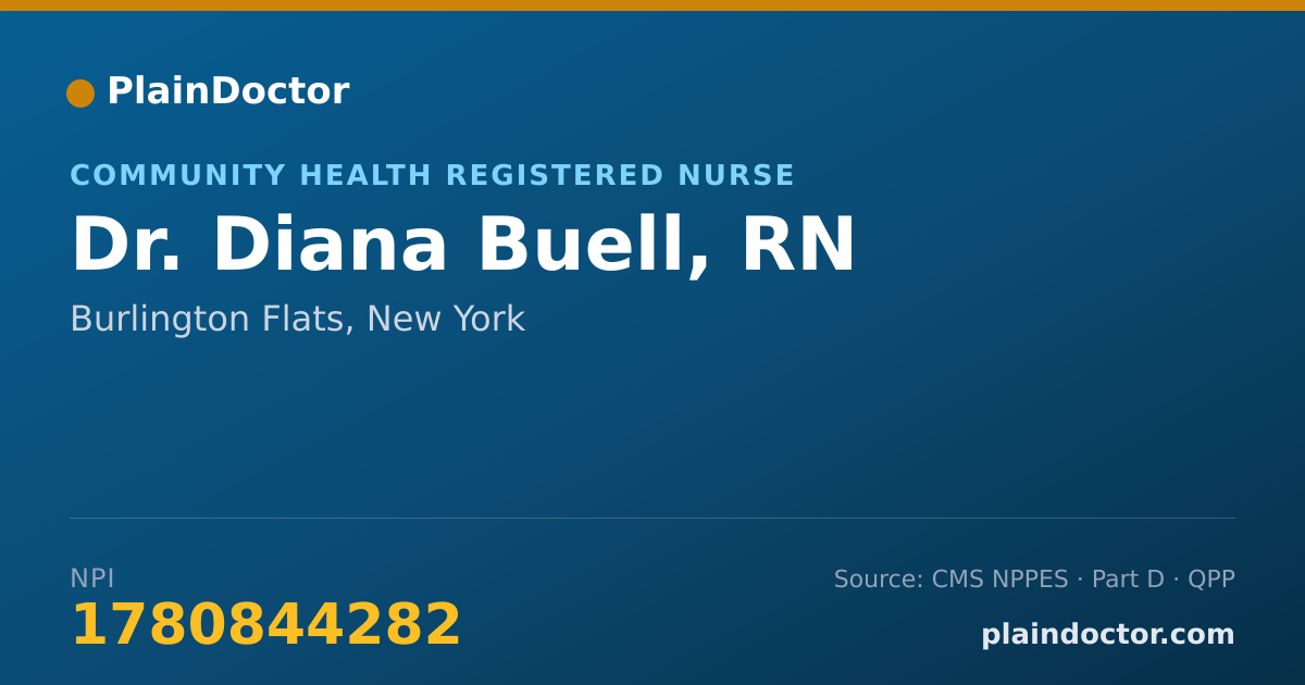 Shareable card for Diana Buell, RN - Community Health Registered Nurse, Burlington Flats, NY