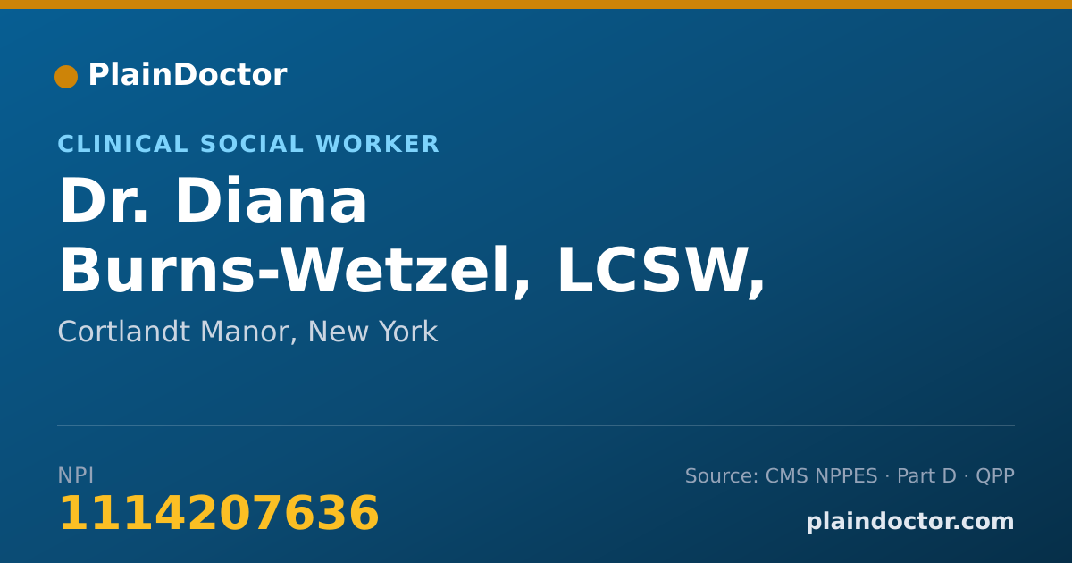 Shareable card for Diana Burns-Wetzel, LCSW, CASAC - Clinical Social Worker, Cortlandt Manor, NY