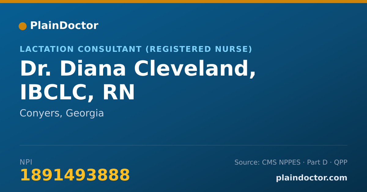 Shareable card for Diana Cleveland, IBCLC, RN - Lactation Consultant (Registered Nurse), Conyers, GA