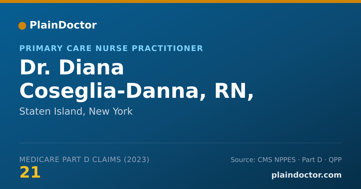 Shareable card for Diana Coseglia-Danna, RN, HNP, FNP - Primary Care Nurse Practitioner, Staten Island, NY
