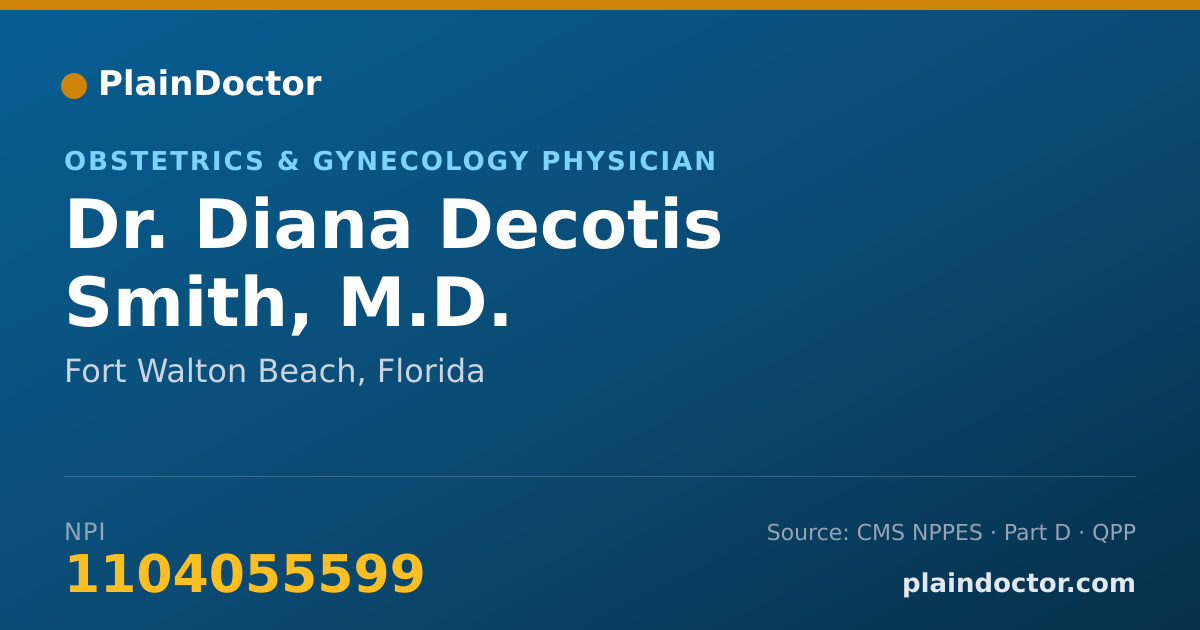 Shareable card for Diana Decotis Smith, M.D. - Obstetrics & Gynecology Physician, Fort Walton Beach, FL