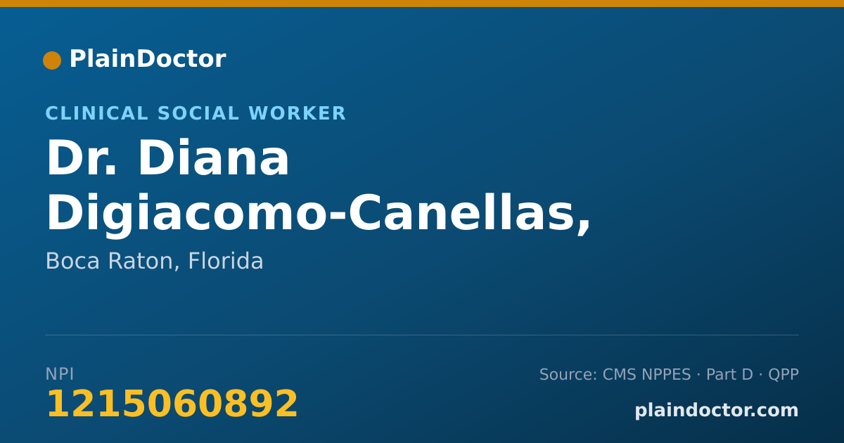 Shareable card for Diana Digiacomo-Canellas, LCSW - Clinical Social Worker, Boca Raton, FL