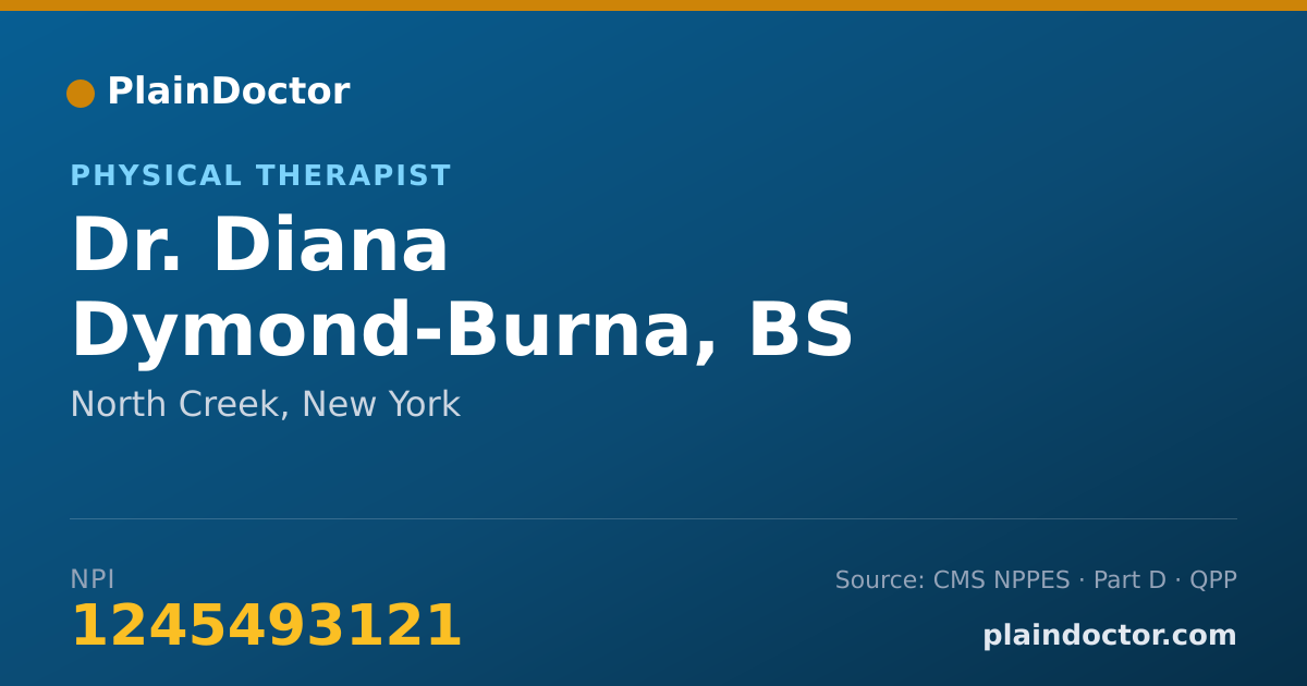 Shareable card for Diana Dymond-Burna, BS - Physical Therapist, North Creek, NY
