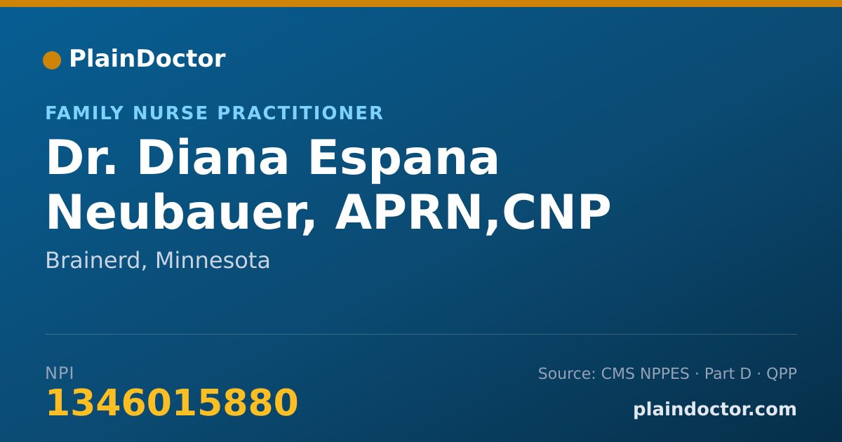 Shareable card for Diana Espana Neubauer, APRN,CNP - Family Nurse Practitioner, Brainerd, MN
