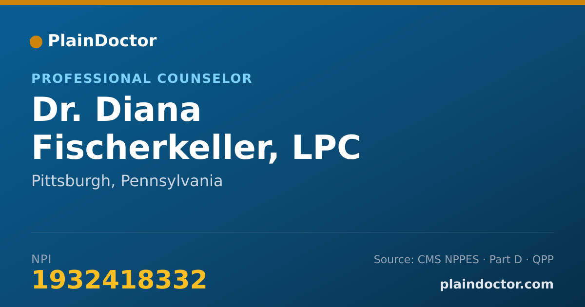 Shareable card for Diana Fischerkeller, LPC - Professional Counselor, Pittsburgh, PA