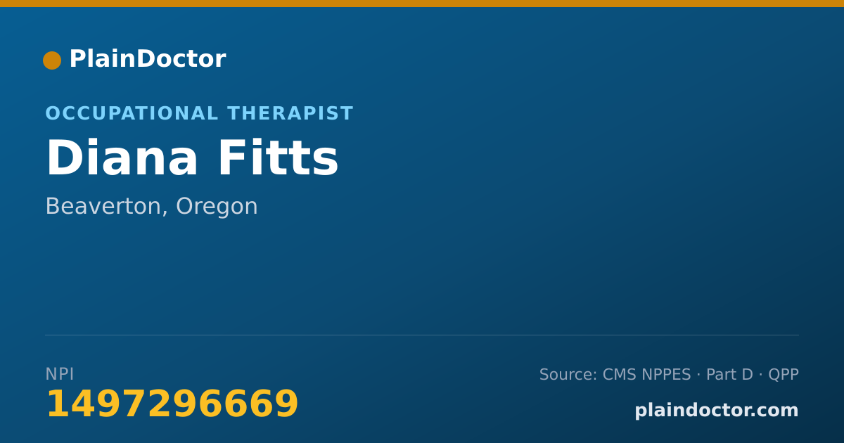 Shareable card for Diana Fitts - Occupational Therapist, Beaverton, OR