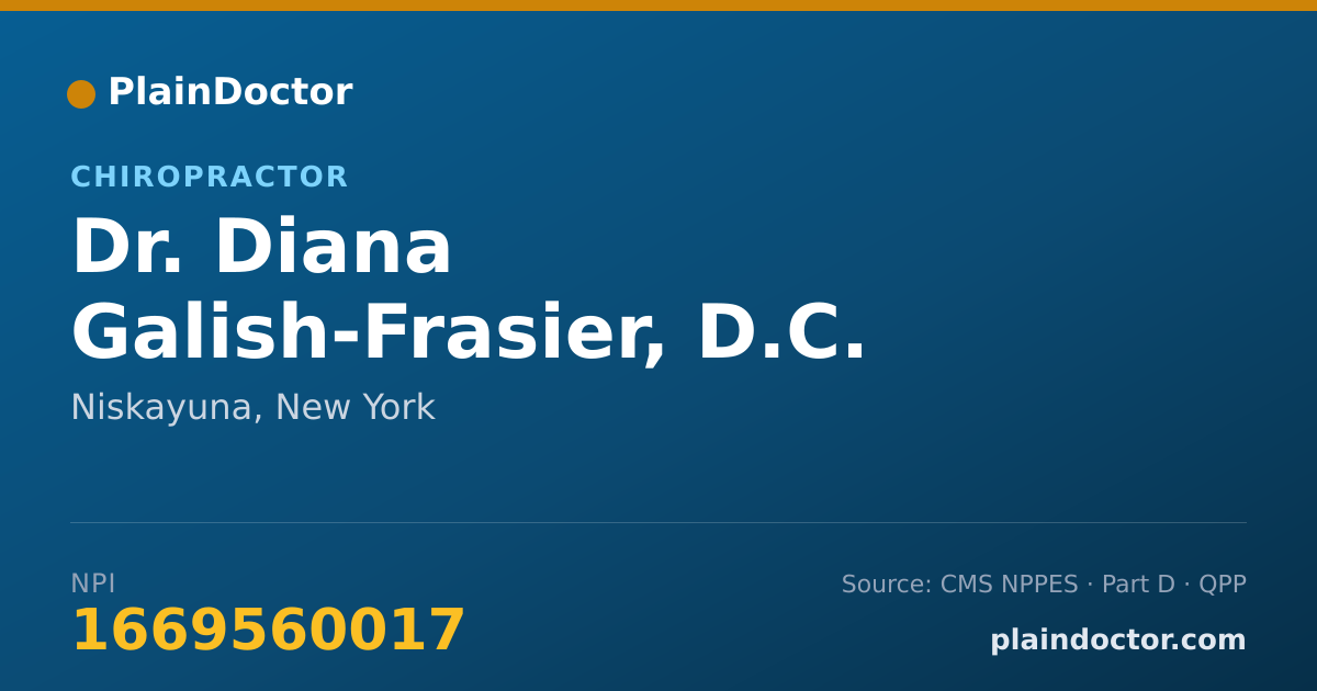 Shareable card for Diana Galish-Frasier, D.C. - Chiropractor, Niskayuna, NY