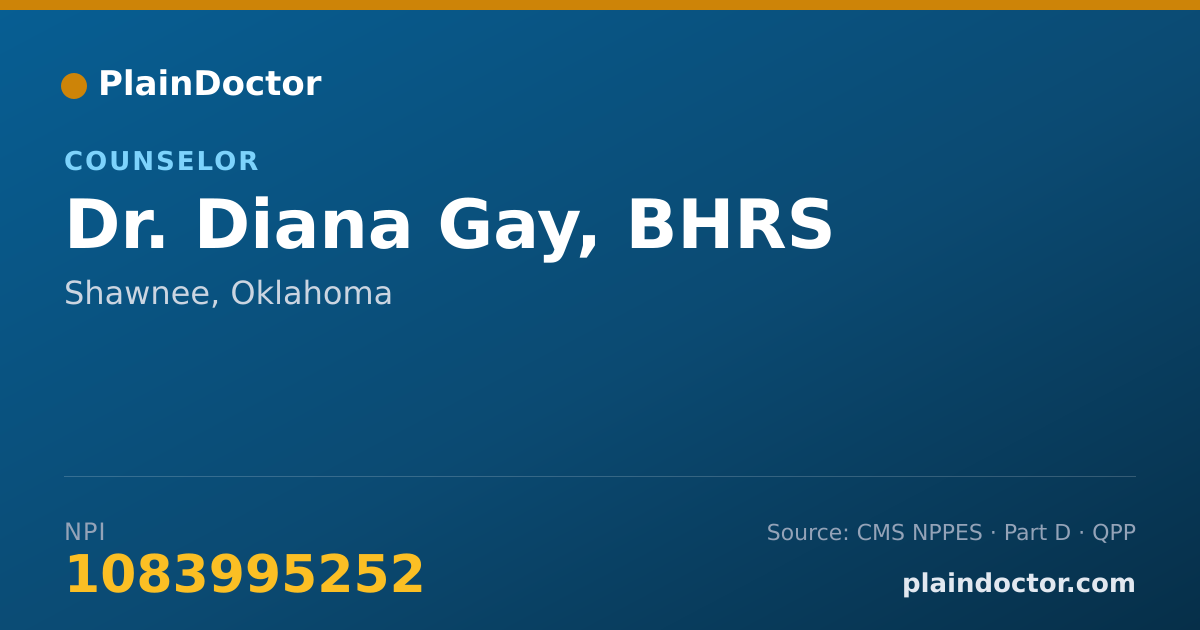 Shareable card for Diana Gay, BHRS - Counselor, Shawnee, OK