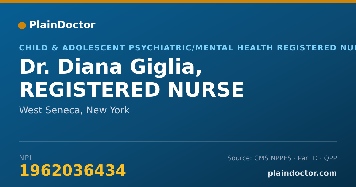 Shareable card for Diana Giglia, REGISTERED NURSE - Child & Adolescent Psychiatric/Mental Health Registered Nurse, West Seneca, NY