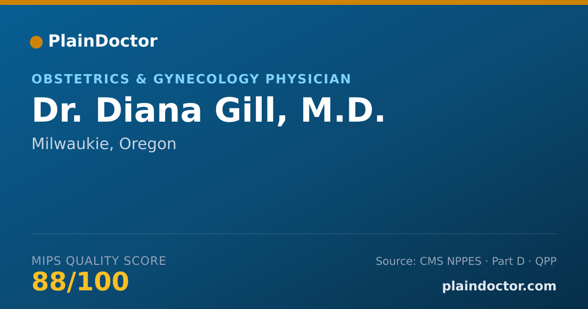 Shareable card for Diana Gill, M.D. - Obstetrics & Gynecology Physician, Milwaukie, OR