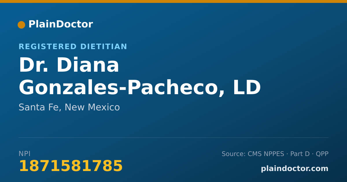 Shareable card for Diana Gonzales-Pacheco, LD - Registered Dietitian, Santa Fe, NM