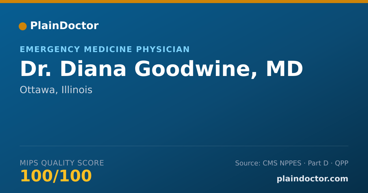 Shareable card for Diana Goodwine, MD - Emergency Medicine Physician, Ottawa, IL