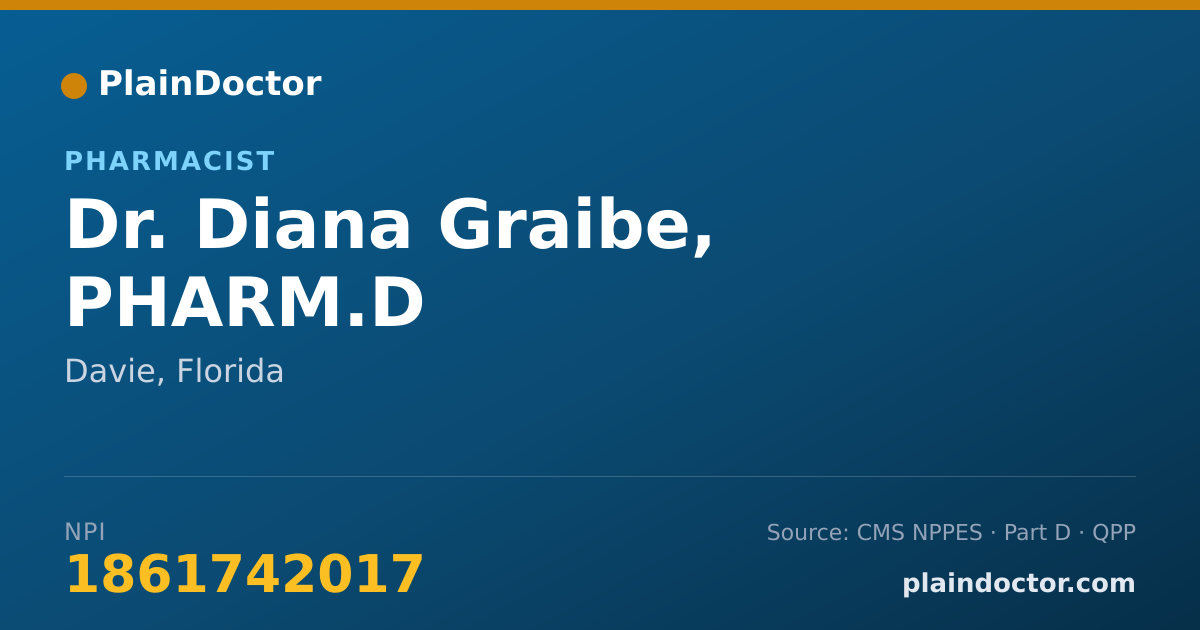 Shareable card for Diana Graibe, PHARM.D - Pharmacist, Davie, FL