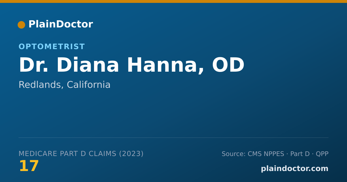 Shareable card for Diana Hanna, OD - Optometrist, Redlands, CA