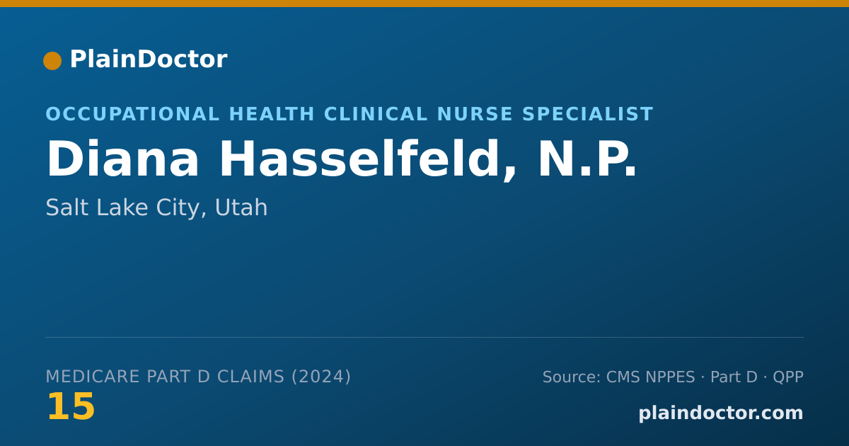 Shareable card for Diana Hasselfeld, N.P. - Occupational Health Clinical Nurse Specialist, Salt Lake City, UT