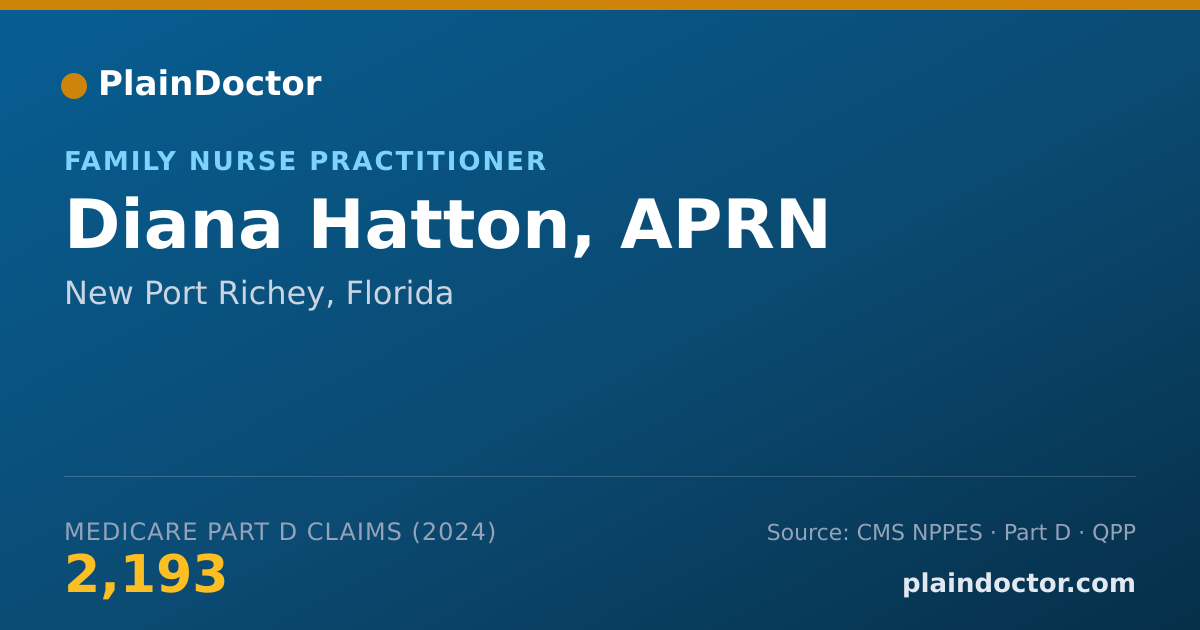 Shareable card for Diana Hatton, APRN - Family Nurse Practitioner, New Port Richey, FL