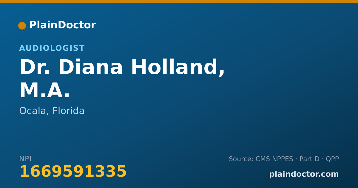 Shareable card for Diana Holland, M.A. - Audiologist, Ocala, FL
