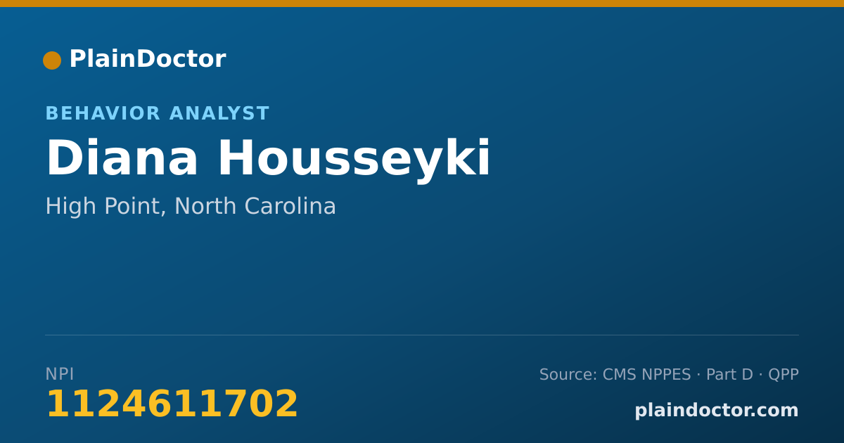 Shareable card for Diana Housseyki - Behavior Analyst, High Point, NC