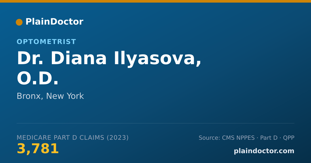 Shareable card for Diana Ilyasova, O.D. - Optometrist, Bronx, NY