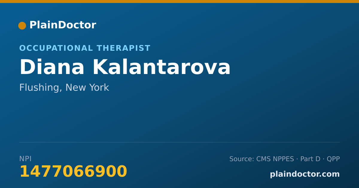 Shareable card for Diana Kalantarova - Occupational Therapist, Flushing, NY
