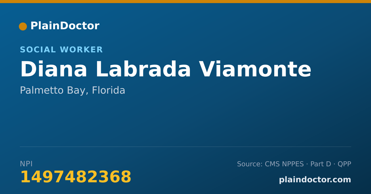 Shareable card for Diana Labrada Viamonte - Social Worker, Palmetto Bay, FL
