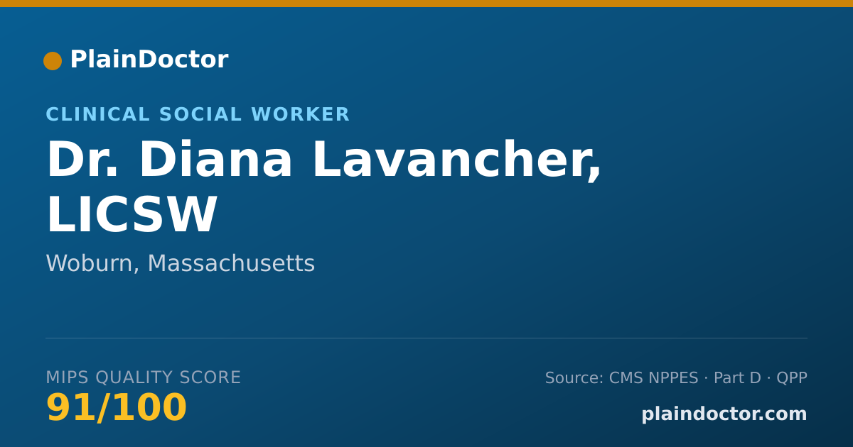 Shareable card for Diana Lavancher, LICSW - Clinical Social Worker, Woburn, MA