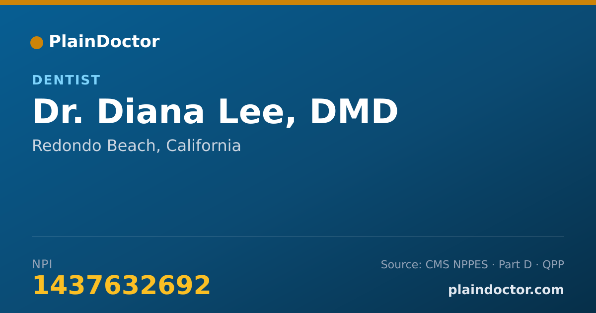 Shareable card for Diana Lee, DMD - Dentist, Redondo Beach, CA