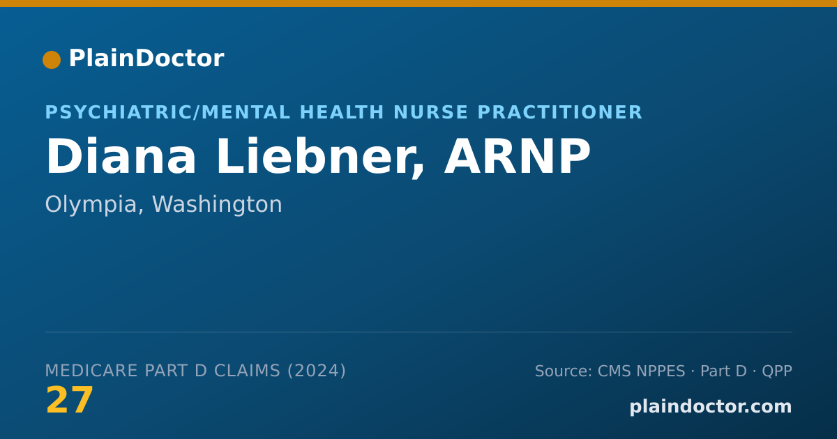 Shareable card for Diana Liebner, ARNP - Psychiatric/Mental Health Nurse Practitioner, Olympia, WA