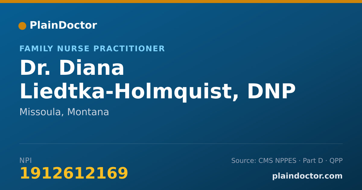 Shareable card for Diana Liedtka-Holmquist, DNP - Family Nurse Practitioner, Missoula, MT